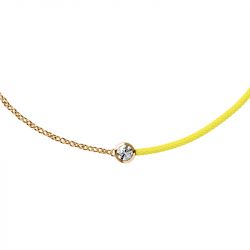 Bracelet femme ice diamond acier doré cordon jaune diamant - plus-de-bracelets-femmes - edora - 1