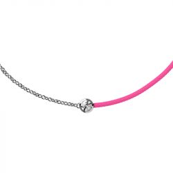 Bracelet femme ice diamond acier argenté cordon rose diamant - plus-de-bracelets-femmes - edora - 1