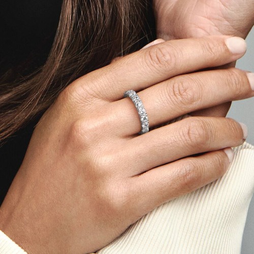 Bague Femme Taille 54 PANDORA ÉTERNITÉ RANG SCINTILLANT Argent 925/1000
