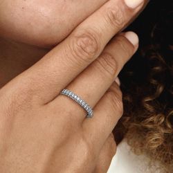 Bague femme taille 54 pandora rang pavÉe timeless argent 925/1000 - plus-de-bagues-femmes - edora - 1