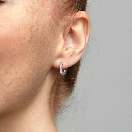 Creoles femme: créoles argent, or 18 carats & créoles or blanc - creoles - edora - 2