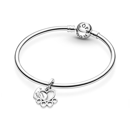 Charm femme pandora pendant cœurs et empreinte de pattes argent 925/1000 – charms