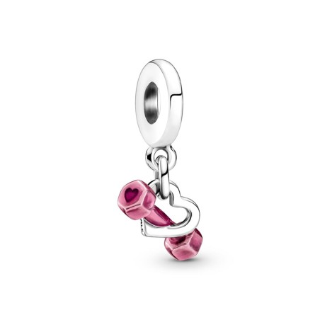 Charm femme pandora pendant haltère &amp; cœur argent 925/1000 – charms