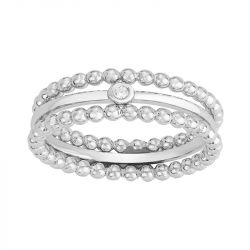 Bague femme la garÇonne petite semaine perlÉe argent 925/1000 diamant - plus-de-bagues-femmes - edora - 0