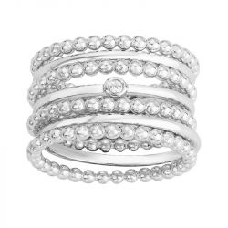 Bague femme la garÇonne ma semaine perlÉe argent 925/1000 diamant - plus-de-bagues-femmes - edora - 0