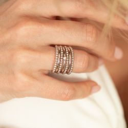 Bague femme la garÇonne ma semaine perlÉe argent 925/1000 diamant - plus-de-bagues-femmes - edora - 1