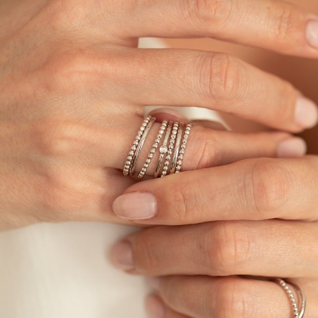 Bague femme la garçonne ma semaine perlée argent 925/1000 diamant – toutes nos bagues femme