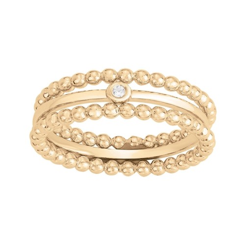 Bague Femme LA GARÇONNE PETITE SEMAINE PERLÉE Plaqué Or Diamant