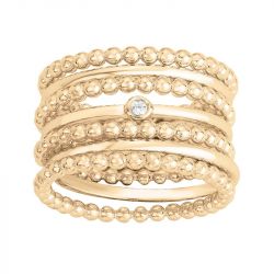 Bague femme la garÇonne ma semaine perlÉe plaqué or diamant - plus-de-bagues-femmes - edora - 0