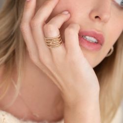 Bague femme la garÇonne ma semaine perlÉe plaqué or diamant - plus-de-bagues-femmes - edora - 2