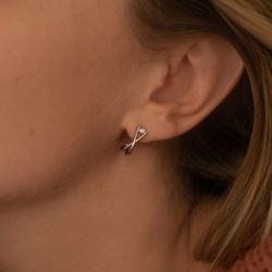 Demi-créoles femme la garÇonne harmonie infinie argent 925/1000 diamant - creoles - edora - 2