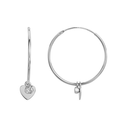 Créoles Femme LA GARÇONNE JAMAIS SANS TOI Argent 925/1000 Diamant