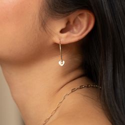 Créoles femme la garÇonne jamais sans toi plaqué or diamant - creoles - edora - 1