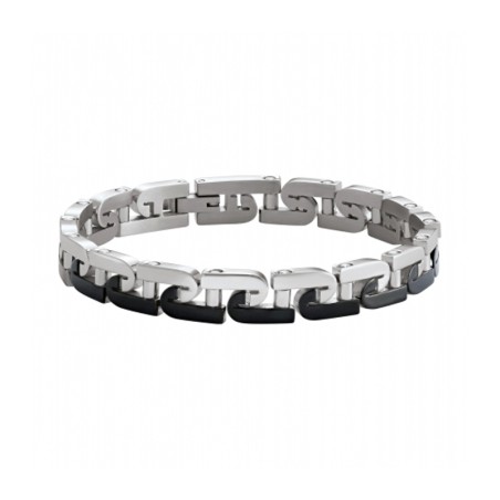 Bracelet homme jourdan wild acier argenté et noir – tous nos bracelets homme