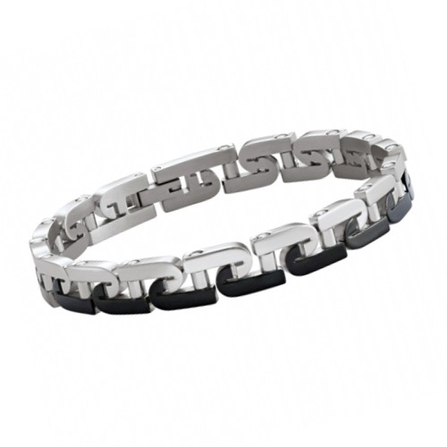 Bracelet Homme JOURDAN WILD Acier Argenté et Noir