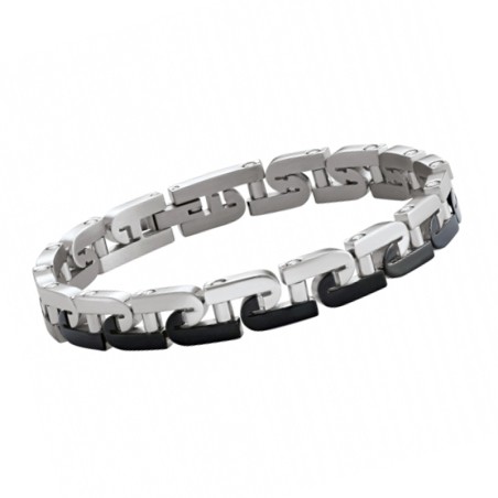 Bracelet Homme JOURDAN WILD Acier Argenté et Noir