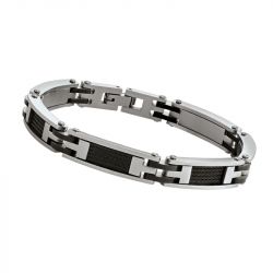 Bracelet homme jourdan zÉphyr acier noir et argenté - plus-de-bracelets-hommes - edora - 1