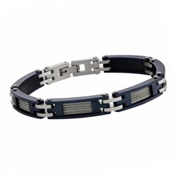 Bracelet homme jourdan zÉphyr acier bleu et argenté - plus-de-bracelets-hommes - edora - 1