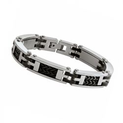 Bracelet or & argent, bracelet plaqué or, bracelet cuir & tissu (32) - plus-de-bracelets-hommes - edora - 2