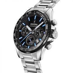 Montre chronographe homme festina timeless chronograph acier argenté - chronographes - edora - 2
