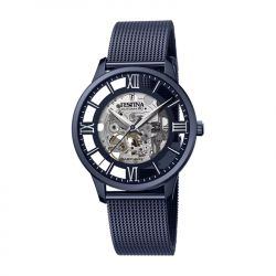 Montre automatique homme festina automatic acier milanais bleu - automatiques - edora - 0