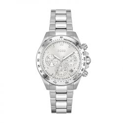 Montre chronographe femme boss novia acier argenté - chronographes - edora - 0