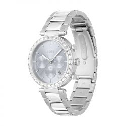 Montre chronographe femme boss andra acier argenté - chronographes - edora - 1
