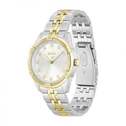 Montre femme boss rhea acier bicolore - analogiques - edora - 1