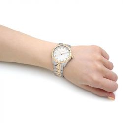 Montre femme boss rhea acier bicolore - analogiques - edora - 4