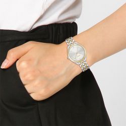 Montre femme boss mae acier bicolore - analogiques - edora - 2