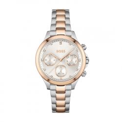 Montre chronographe femme boss hera acier bicolore - chronographes - edora - 0