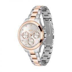 Montre chronographe femme boss hera acier bicolore - chronographes - edora - 1