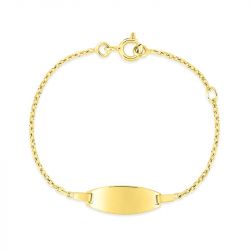 Bracelet bébé gourmette edora or 375/1000 jaune maille forçat edo630001-13 - gourmettes - edora - 0
