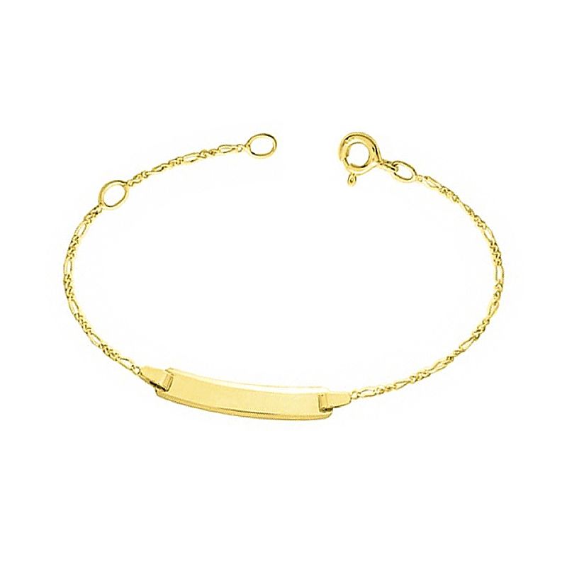 Bracelet bébé gourmette edora or 375/1000 jaune maille figaro edo630002-13 - gourmettes - edora