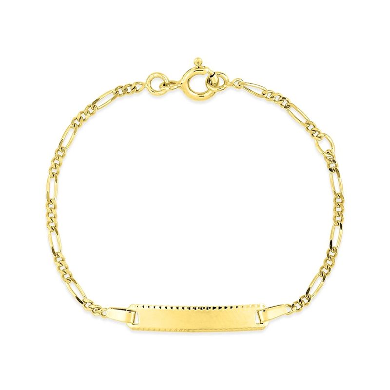 Bracelet bébé gourmette edora or 375/1000 jaune maille figaro edo630003-13 - gourmettes - edora
