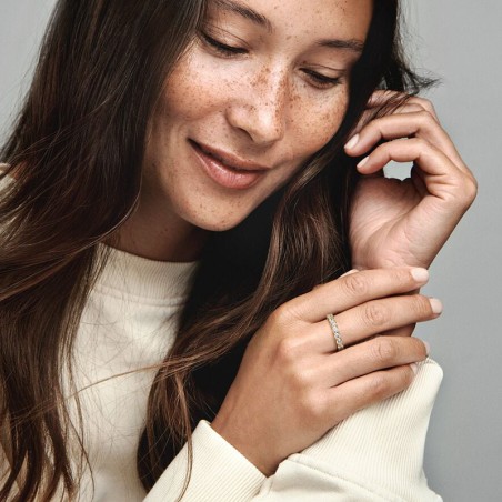 Bague femme taille 50 pandora éternité rang scintillant doré 14 carats – toutes nos bagues femme