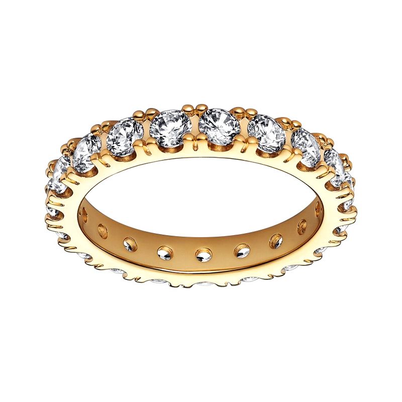 Bague femme taille 58 pandora ÉternitÉ rang scintillant doré 14 carats - plus-de-bagues-femmes - edora