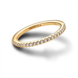 Bague femme taille 52 pandora anneau scintillant doré 14 carats - plus-de-bagues-femmes - edora - 2