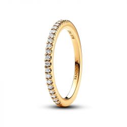 Bague femme taille 52 pandora anneau scintillant doré 14 carats - plus-de-bagues-femmes - edora - 3
