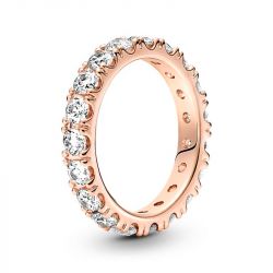 Bague femme pandora ÉternitÉ rang scintillant doré rose 14 carats 180050c01 - plus-de-bagues-femmes - edora - 2