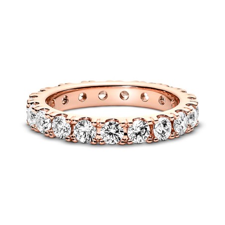Bague femme pandora éternité rang scintillant doré rose 14 carats 180050c01 – toutes nos bagues femme