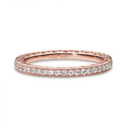 Bague femme taille 56 pandora scintillement doré rose 14 carats - plus-de-bagues-femmes - edora - 3