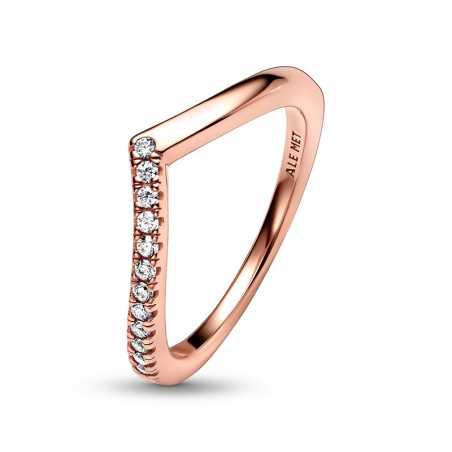 Bague femme taille 52 pandora semi-scintillante vœu timeless doré rose 14 carats – toutes nos bagues femme