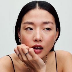 Bague femme taille 54 pandora me double pavÉ & noir doré rose 14 carats - solitaires - edora - 4