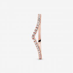 Bague femme taille 54 pandora vŒu scintillant doré rose 14 carats - plus-de-bagues-femmes - edora - 3