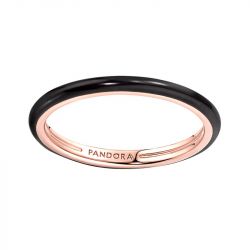 Bague femme taille 52 pandora me rÉsine faÇon Émail noire doré rose 14 carats - plus-de-bagues-femmes - edora - 0