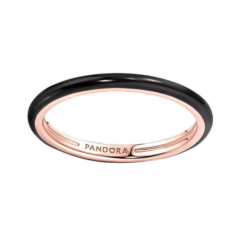 Bague femme taille 52 pandora me rÉsine faÇon Émail noire doré rose 14 carats - plus-de-bagues-femmes - edora