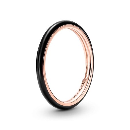 Bague femme taille 52 pandora me résine façon émail noire doré rose 14 carats – toutes nos bagues femme