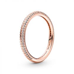 Bague femme taille 54 pandora me pavÉe doré rose 14 carats - plus-de-bagues-femmes - edora - 2