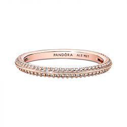 Bague femme taille 52 pandora me pavÉe doré rose 14 carats - plus-de-bagues-femmes - edora - 3